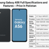 Samsung Galaxy A56 front and back with triple camera setup